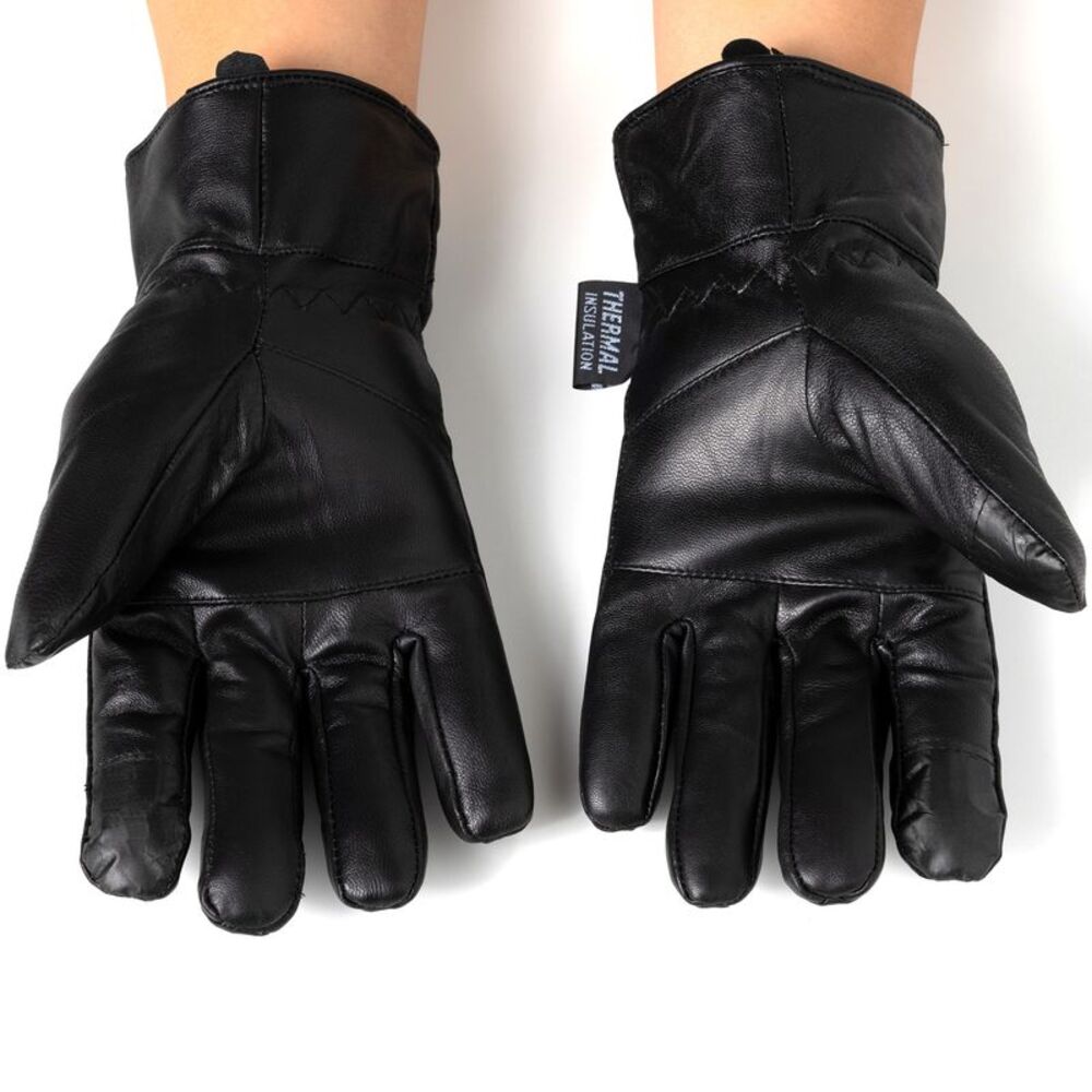 Alpine Swiss Mens Touch Screen Gloves Leather Thermal Lined Phone Texting Gloves - Picture 4 of 8